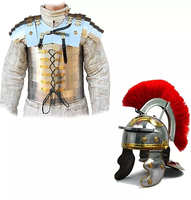 Auténtica Lorica Romana con Casco Romano, Armadura Medieval Segmentata de Acero Suave, Armadura de Caballero, Perfecta para Reenactaciones y Cosplay