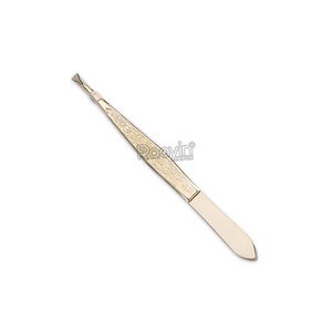 Pinzas para el cabello de cejas con punta plana inclinada, pinzas profesionales de acero inoxidable para depilación de cejas - Product Image 1