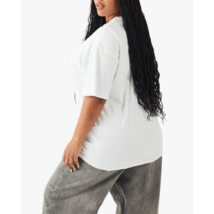 เสื้อยืดผู้หญิงผ้าฝ้าย 100% แบบกำหนดเอง ดีไซน์ทันสมัย พิมพ์โลโก้ ทรงปกติ รับสกรีนลายตามสั่ง ราคาขายส่ง - Product Image 5