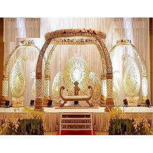Exclusive Southern Wedding Fiber Mandaps Set Fusion Wedding <b>Elephant</b> Trunk Mandap <b>Decoration</b> Golden <b>Elephant</b> Tusk Wedding Mandap - Product Image 1