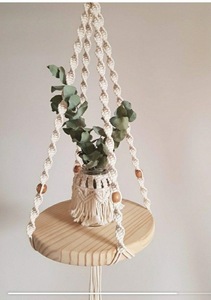Handmade Bohemian Hanging <b>Plant</b> Holder Indoor and Outdoor Cotton Rope Holder for Home Decoration Eco-Friendly - Product Image 2