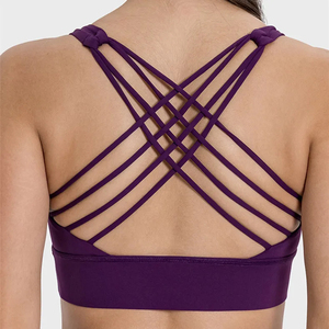 Soutien-gorge de sport écologique pour femme en nylon et élasthanne, haute performance pour la gym, le fitness et le yoga, respirant, sans coutures, avec logo frontal - Product Image 3