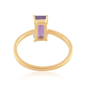 Natural <b>Amethyst</b> Gemstone 925 Silver Yellow Plated Women's <b>Ring</b> Handmade Jewelry Unique Design Gift for Her - Product Image 4