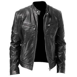 Chaqueta de Cuero Personalizada para Hombre |   Chaqueta de Motociclista Clásica para Hombre, Fabricada en Fábrica ODM, con Cuerpo de Lana y Mangas de Cuero PU - Product Image 3