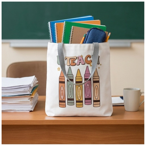 Sac fourre-tout en toile à motif de crayons pour l'appréciation des enseignants, sac à bandoulière réutilisable pour le shopping, cadeau amusant pour la salle de classe, usage quotidien, 27x37cm - Product Image 4