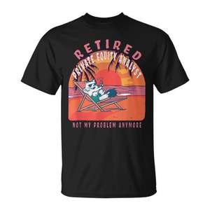 Vintage <b>Retirement</b> <b>T</b>-<b>Shirt</b> for Private Equity Analysts Premium Promotional Apparel - Product Image 1
