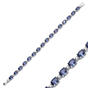 <b>Tanzanite</b> CZ Stone Round Shape Tennis <b>Bracelet</b> 925 Silver Wholesale Handcrafted Fine Jewelry for Women - Product Image 1