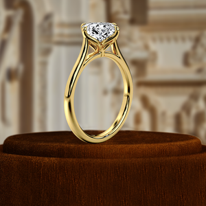 Bague de fiançailles solitaire en diamant de laboratoire taille princesse 1 carat certifiée IGI, or jaune 14 carats, bague de mariage pour cadeau d'anniversaire - Product Image 3