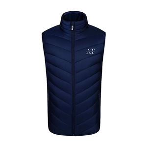 เสื้อกั๊กขนเป็ดแบบลำลองสำหรับผู้ชายเสื้อกั๊กกันหนาวระบายอากาศได้ดีราคาโรงงานตกแต่งด้วยกระดุม - Product Image 1