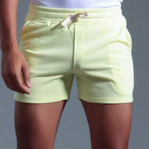 Pantalones cortos atléticos para correr para gimnasio para hombre con bolsillos 100% algodón cristal sólido secado rápido transpirable cintura elástica entrenamiento Jogger Shorts - Product Image 3