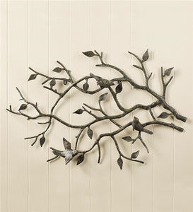 Décoration murale avec branches de fleurs, décor en métal - Product Image 6