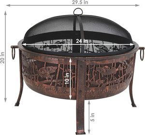 Modern Indian Made Copper <b>Fire</b> <b>Pit</b> with Natural Gas <b>Portable</b> Design up to 9999 BTU Heating for Outdoor Social Events & Camping - Product Image 4