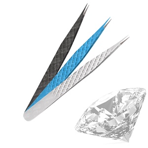 Fabrication de pinces à cils en acier inoxydable couleur argent dernier matériau meilleure pointe de fibre avec emballage en boîte - Product Image 4