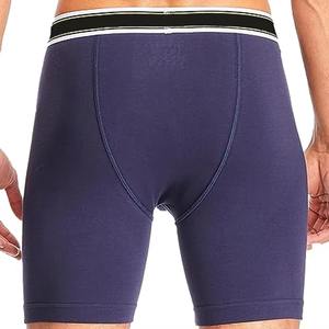 Sous-vêtements pour hommes sous-vêtements confortables à séchage rapide sans couture pour hommes sous-vêtements en coton spandex personnalisé rayé Logo imprimé Boxer court Oem - Product Image 4