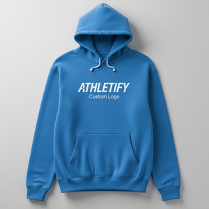 Sweat à capuche en coton mélangé de haute qualité pour hommes, design classique de base avec capuche à cordon et poche kangourou sur le devant. - Product Image 1