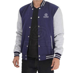 แจ็กเก็ตแบบเลตเตอร์แมนสำหรับผู้ชายเสื้อแจ็กเก็ตเลตเตอร์แมนคอตั้งสำหรับกลางแจ้ง - Product Image 2