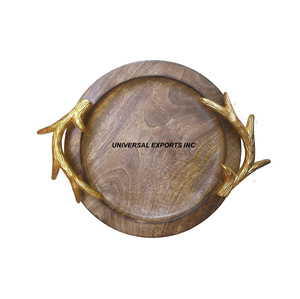 Ensemble de trois plateaux de service en bois rectangulaire dernière nouvelle Collection plateau à chocolat en noyer vente chaude vaisselle plateau à chocolat - Product Image 2