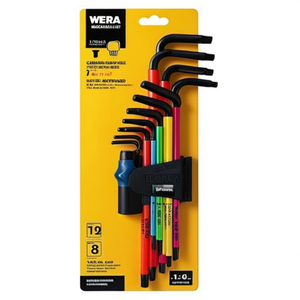 9-Piece WERA Angle <b>Screwdriver</b> Set 967/9 TX XL HF Color-Coded T8 to T40 with Long Plastic Holder - Product Image 3