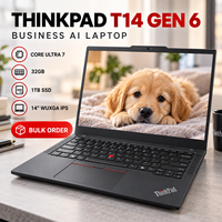 Tout neuf pour Lenovo ThinkPad T14 Al 2025 Inter Core Ultra7-155H/255H 32 Go de RAM 1 To de SSD 14 pouces Wi-Fi 7 Ordinateurs portables professionnels pour ingénieurs