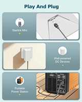 Câble d'alimentation 3M 5M DC 5521 Mâle-Mâle pour Starlink Mini, Cordon de remplacement en cuivre pur doublement isolé 18AWG pour VR, Van, Camping