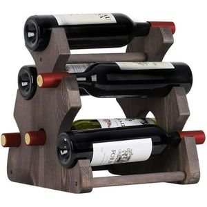 Estante de vino de madera pulido negro, soporte de botella de almacenamiento para encimera para Bar, restaurante, Hotel y decoración del hogar - Product Image 4