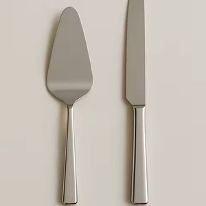 Ensemble couteau à gâteau et serveur élégant en acier inoxydable doré outil de coupe de dessert de mariage moderne ustensile de service élégant fête de cuisine - Product Image 5