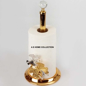 Porte-serviettes en papier de soie les plus exigeants, uniques, fantaisie et attrayants, avec base et dessus en aluminium coulé et plaqué or - Product Image 5