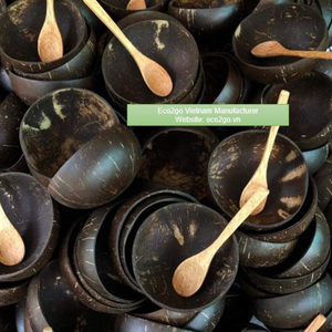 Sustainable Coconut Shell <b>Bowl</b> With Engrave Laser Logo for Holding Food, Smoothies, Salad Made by Eco2go Vietnam - Product Image 6