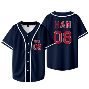 Maillot de baseball à manches courtes, uniforme de baseball pour enfants et adultes, haut surdimensionné - Product Image 4