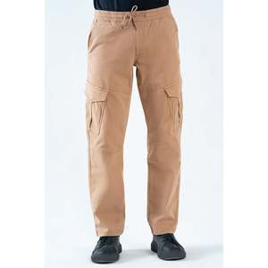 Pantalon cargo en coton Unze London REESA pour homme, style classique ample, fermeture éclair, couleur unie, vêtements de travail, adapté aux tailles XL à 6XL, toile colorée - Product Image 1