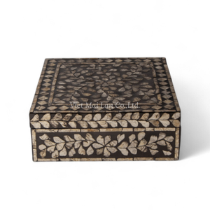 Caja de Joyería Artesanal de Nácar Premium, Caja de Almacenamiento con Incrustaciones de Concha Hecha a Mano para Uso Decorativo en el Hogar - Product Image 3