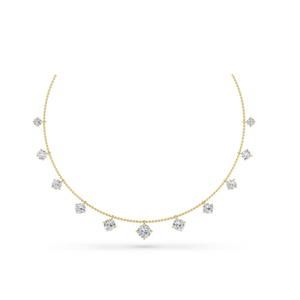 Explore el impresionante collar de cuatro líneas finas con diamantes cultivados en laboratorio, ideal para una moda simple, elegante y sostenible - Product Image 3