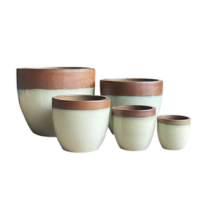 Mezcla de colores brillantes, maceta de arcilla de cerámica, maceta decorativa hecha a mano para jardín al aire libre, acabado esmaltado, orificio de drenaje, fábrica al por mayor, OEM - Product Image 1