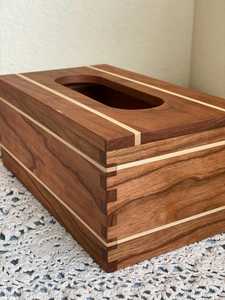 Caja de pañuelos de madera minimalista moderna con cubierta de madera elegante logotipo personalizado para oficina dormitorio mesa de estudio - Product Image 5