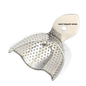Bandeja de impresión no estéril de acero inoxidable de alta calidad para mandíbula superior Edentulous 65X46mm - Product Image 1