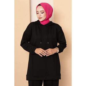 Conjunto de chándal con capucha negro para mujer - Product Image 2