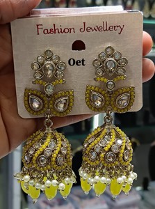 Lujo último diseñador exclusivo moda pesado lágrima corte flor diseño sombra diamante Jhumki pendiente colección para mujer - Product Image 4