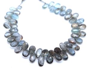 Mousse aigue-marine à facettes en forme de poire perles naturelles taille 10X5MM à 13X6MM env. Perles de fabrication de bijoux de 8 pouces - Product Image 5