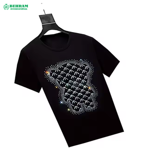เสื้อยืดผู้ชายไซส์ใหญ่ ลายคริสตัลติดด้วยเตารีด ดีไซน์วิบวับ  ลายปักติดด้วยความร้อน  ผ้าฝ้าย/ใยไผ่ - Product Image 2