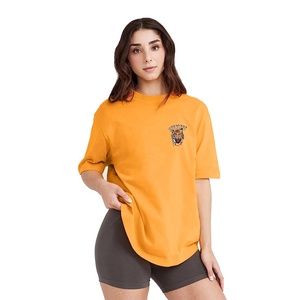 Camiseta de manga corta de algodón 100% de alta calidad a precio barato para mujer, camiseta de verano personalizada para mujer, camiseta de gran tamaño, ropa en blanco - Product Image 1