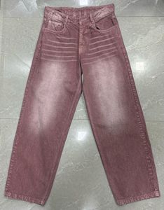 กางเกงยีนส์ทรงหลวมสไตล์ใหม่สำหรับผู้ชายกางเกงยีนส์ทรงหลวมลายเชอร์รี่ซีดจาง - Product Image 4