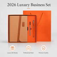 Carnet de notes de luxe A5 80 g/m² avec stylo, logo personnalisé en relief, couverture en cuir PU et acier inoxydable, coffret cadeau du Nouvel An, ensemble cadeau d'affaires
