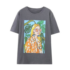 Camiseta de mujer de gran tamaño personalizada de alta calidad 100% algodón ecológico estilo veraniego Camiseta de algodón en blanco tela de lona - Product Image 1