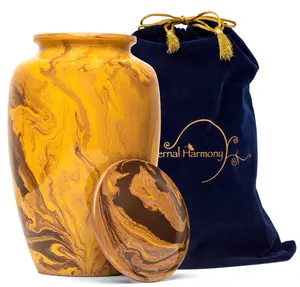 โกศบรรจุอัฐิสำหรับผู้ใหญ่ งานฝีมืออันน่าทึ่ง สีทอง แบบอเมริกัน รุ่นมิโล - Product Image 2