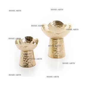 Ensemble de 2 bols décoratifs de tailles différentes en acier inoxydable martelé pour fruits secs, fabriqués en Inde - Product Image 1