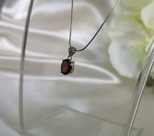Collar con colgante de granate de Mozambique Natural hecho a mano, joyería de plata de ley 925, regalo de piedra natal de enero para mujer - Product Image 4