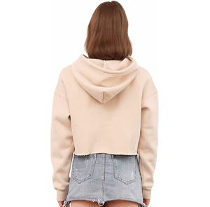 Haut court à capuche pour femmes vêtements personnalisés respirants blanc 2024 dames décontracté haut court sweats à capuche - Product Image 4