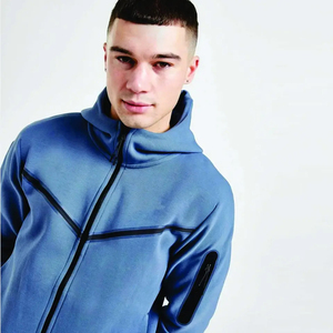 Ensemble de survêtement de sport pour homme, taille plus, qualité supérieure, deux pièces, en molleton technique, 100% coton, pour l'hiver, jogging, vêtements de sport - Product Image 4