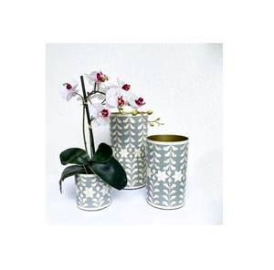 Round Shape 100% Bone Inlay Flowers Vase Luxury Design High Grade for Home and Garden Bone and <b>Mop</b> Flower Vase Customized Size - Product Image 2