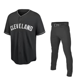 Uniforme de béisbol para hombre, ropa deportiva de poliéster 100%, patrón sólido transpirable, personalizable, nombre del equipo, antiarrugas, servicio OEM - Product Image 1